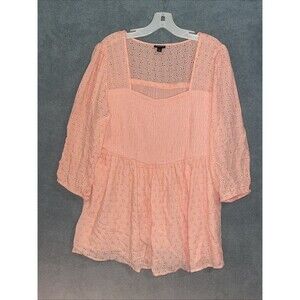 Torrid Womens Smocked Milkmaid Coquette Top Size 1X Cottagecore Romantic Peasant